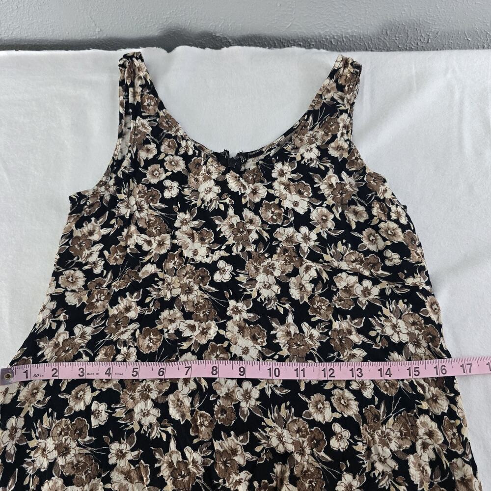 Old Navy Black Brown Dark Floral Slip Fit & Flare Dress Small Y2K Grunge - Picture 5 of 8
